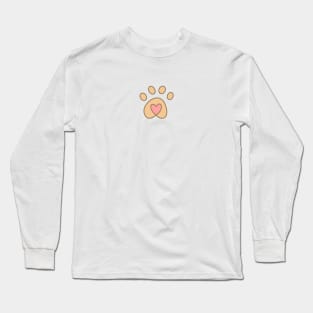 Dog Paw Color Heart Long Sleeve T-Shirt